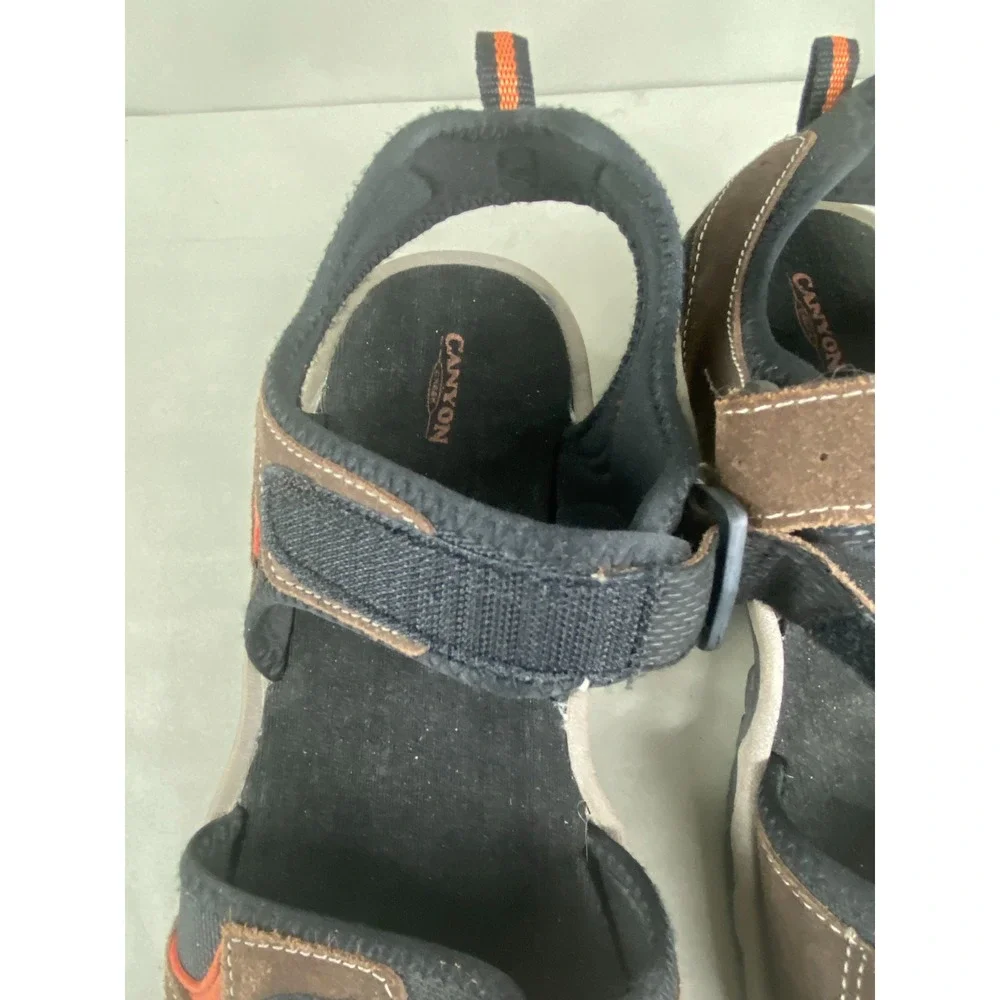 Canyon Creek Mens Brown Suede Leather Adjustable Strappy Sport Sandals Sz 12